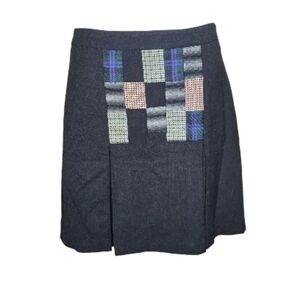 LAMB Fall 2008 Y2K plaid patchwork pleated‎ wool skirt 4